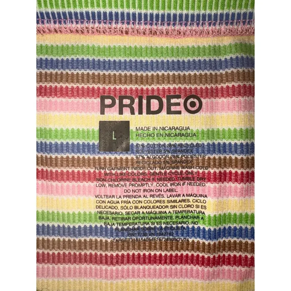 New Target Pride Asymmetrical Rainbow Striped Pull On Mini Skirt Size Large